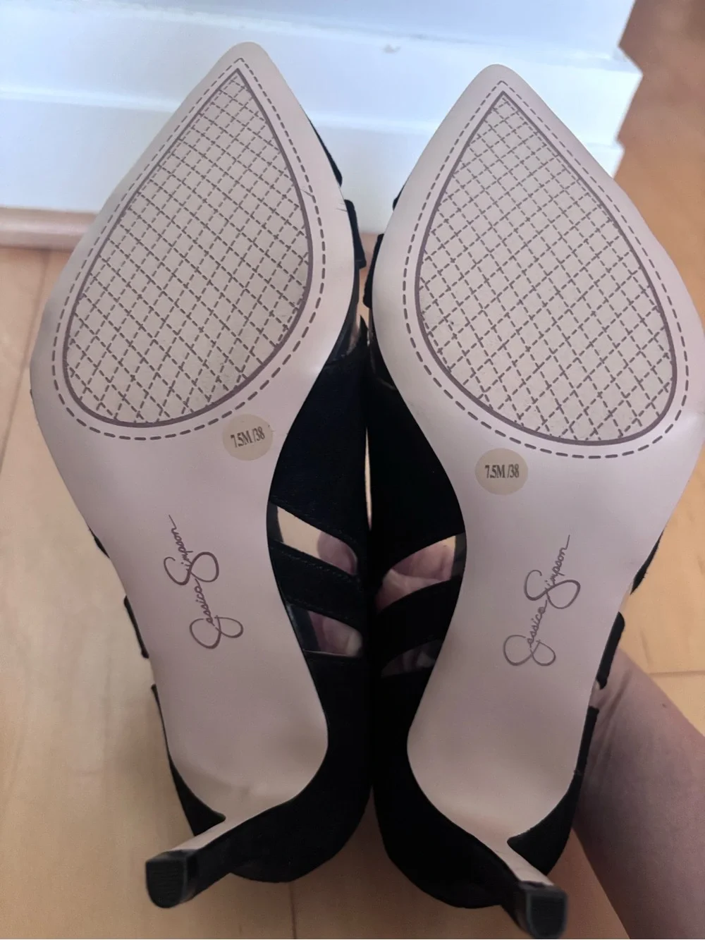 NEW Jessica Simpson Black Pointed Cutout Suede Pumps